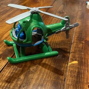 Vibrant Green and Blue Toy Helicopter